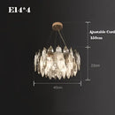 GobekUsa Gold Silver Crystal LED Dimmable Pendant Light for Living Room