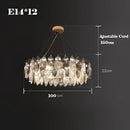 GobekUsa Gold Silver Crystal LED Dimmable Pendant Light for Living Room