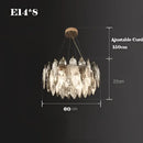 GobekUsa Gold Silver Crystal LED Dimmable Pendant Light for Living Room
