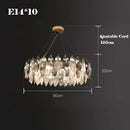 GobekUsa Gold Silver Crystal LED Dimmable Pendant Light for Living Room