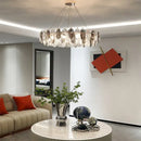 GobekUsa Gold Silver Crystal LED Dimmable Pendant Light for Living Room