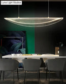 GobekUsa Leaf Shaped Acrylic LED Suspension Light - Natural Elegance for Dining Room