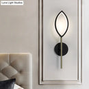 GobekUsa Modern Leaf-Shaped Metallic Wall Sconce - Black/Gold Finish - LED Wall Light for Living Room
