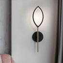GobekUsa Modern Leaf-Shaped Metallic Wall Sconce - Black/Gold Finish - LED Wall Light for Living Room