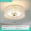 GobekUsa Crystal LED Ceiling Lamp for Modern Living Room with Warm Light and Eye Protection