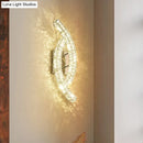 GobekUsa Modern Leaf Wall Light: Crystal Living Room LED Lamp, Stainless-Steel Mount