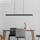 GobekUsa Modern LED Acrylic Ceiling Light Bar in Black for Island - Width Options: 23.5"/31.5"/39