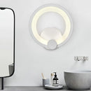 GobekUsa Modern LED Acrylic Sconce Light - 7.5"/10" Diameter - White Wall Lamp in Warm/White Light