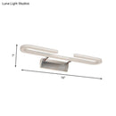 GobekUsa Modern LED Acrylic Vanity Light Fixture in White - Paper Clip Shaped Wall Sconce Lamp for Bathroom