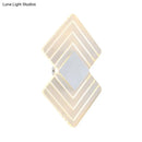 GobekUsa Modern LED Acrylic Wall Lamp: Textured Silver/Black Rhombus Sconce Light with Remote Control