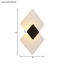 GobekUsa Modern LED Acrylic Wall Lamp: Textured Silver/Black Rhombus Sconce Light with Remote Control