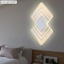 GobekUsa Modern LED Acrylic Wall Lamp: Textured Silver/Black Rhombus Sconce Light with Remote Control