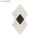 GobekUsa Modern LED Acrylic Wall Lamp: Textured Silver/Black Rhombus Sconce Light with Remote Control