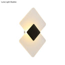GobekUsa Modern LED Acrylic Wall Lamp: Textured Silver/Black Rhombus Sconce Light with Remote Control