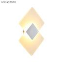 GobekUsa Modern LED Acrylic Wall Lamp: Textured Silver/Black Rhombus Sconce Light with Remote Control