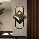 GobekUsa Modern LED Acrylic Wall Mount Lamp - Black Square and Rectangle Design in White/Warm Light