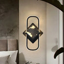 GobekUsa Modern LED Acrylic Wall Mount Lamp - Black Square and Rectangle Design in White/Warm Light