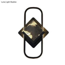 GobekUsa Modern LED Acrylic Wall Mount Lamp - Black Square and Rectangle Design in White/Warm Light