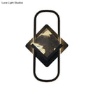 GobekUsa Modern LED Acrylic Wall Mount Lamp - Black Square and Rectangle Design in White/Warm Light