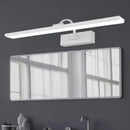 GobekUsa Modern LED Acrylic Wall Mounted Vanity Sconce with Curved Arm – White Rectangle Lighting for Bathroom - 16"/24" W