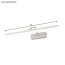 GobekUsa Modern LED Acrylic Wall Mounted Vanity Sconce with Curved Arm – White Rectangle Lighting for Bathroom - 16"/24" W