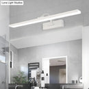 GobekUsa Modern LED Acrylic Wall Mounted Vanity Sconce with Curved Arm – White Rectangle Lighting for Bathroom - 16"/24" W