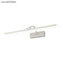 GobekUsa Modern LED Acrylic Wall Mounted Vanity Sconce with Curved Arm – White Rectangle Lighting for Bathroom - 16"/24" W