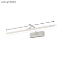 GobekUsa Modern LED Acrylic Wall Mounted Vanity Sconce with Curved Arm – White Rectangle Lighting for Bathroom - 16"/24" W