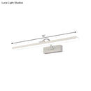 GobekUsa Modern LED Acrylic Wall Mounted Vanity Sconce with Curved Arm – White Rectangle Lighting for Bathroom - 16"/24" W