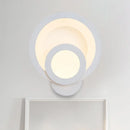 GobekUsa Modern LED Acrylic Wall Sconce - Round Stairway Light Fixture, 8" Wide, Warm/White