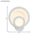 GobekUsa Modern LED Acrylic Wall Sconce - Round Stairway Light Fixture, 8" Wide, Warm/White