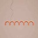 GobekUsa Modern LED Arch Chandelier in Black/White/Orange/Blue