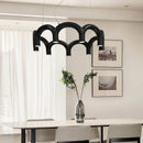 GobekUsa Modern LED Arch Chandelier in Black/White/Orange/Blue