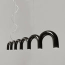 GobekUsa Modern LED Arch Chandelier in Black/White/Orange/Blue