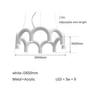 GobekUsa Modern LED Arch Chandelier in Black/White/Orange/Blue