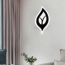 GobekUsa Modern LED Bedroom Sconce Light with Leaf Acrylic Shade - Black/White Wall Lamp in Warm/White Light