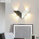GobekUsa Modern LED Bedroom Wall Light with Geometric Metal Shade in Warm/White Light - Black & White