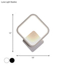 GobekUsa Modern LED Bedside Wall Light - Aluminum Minimalistic Sconce Lighting in Black/White, 8"/10"/12.5" Dia
