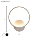 GobekUsa Modern LED Bedside Wall Light - Aluminum Minimalistic Sconce Lighting in Black/White, 8"/10"/12.5" Dia