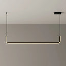 GobekUsa Modern LED Black Island Hanging Lamp Kit - Sleek Metal Half Rectangle Design with Adjustable Warm/White Lighting