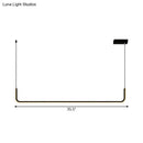 GobekUsa Modern LED Black Island Hanging Lamp Kit - Sleek Metal Half Rectangle Design with Adjustable Warm/White Lighting