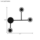 GobekUsa Modern LED Black Wall Sconce - Circle Metallic Flush Mount Lamp in Warm/White Light