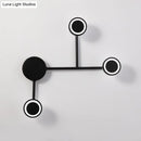 GobekUsa Modern LED Black Wall Sconce - Circle Metallic Flush Mount Lamp in Warm/White Light