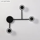 GobekUsa Modern LED Black Wall Sconce - Circle Metallic Flush Mount Lamp in Warm/White Light