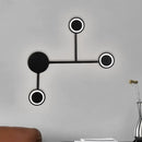 GobekUsa Modern LED Black Wall Sconce - Circle Metallic Flush Mount Lamp in Warm/White Light