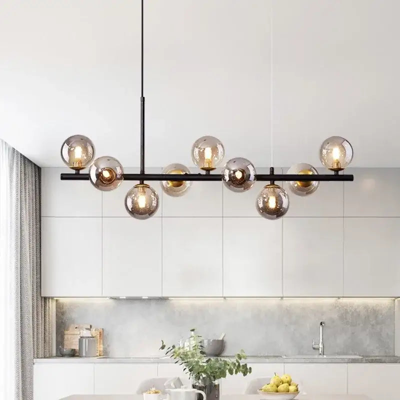 GobekUsa 9-Light Modern Black LED Chandelier, photo 4 of 30