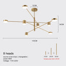 GobekUsa Modern LED Chandelier - Gold Black - Living Room - Bedroom