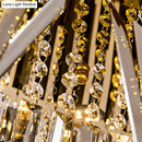 GobekUsa Modern LED Chandelier Pendant Lamp - Clear/Smoke Gray Crystal Shade, 31.5" W - Perfect for Over an Island