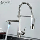 GobekUsa Dual Nozzle Gourmet Kitchen Faucet | Pull-Down, 360° Rotation, Chrome Mixer