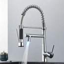GobekUsa Dual Nozzle Gourmet Kitchen Faucet | Pull-Down, 360° Rotation, Chrome Mixer